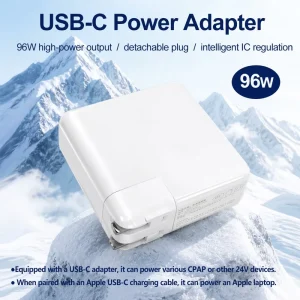96W USB C Power Adapter for CPAP Machine Type C Converter for Heated CPAP ResMed AirSense S10 S11 MacBook Laptop Charger