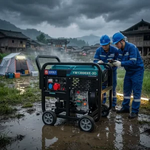 9KW Open Frame Diesel Generator Super Silent Air Cooled 50/60Hz 3000rpm Single Phase 12V DC Electric Start Genset