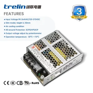 A-35FGB 35W AC/DC Switching Power Supply 5V/12V/24V/48V Single Output SMPS PSU for Industrial Automation and Electronics CE RoHS
