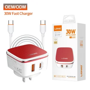 A2405C 30W PD QC 3.0 Fast Charger V-0 Fireproof Worldwide Travel Adapter with Exchangeable EU/UK/US Plug