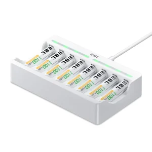 AAA Ni MH Rechargeable Batteries 1.2V 1100mAh 4 Pack With 8 Bay AA AAA Individual LED USB Portable Battery Charger
