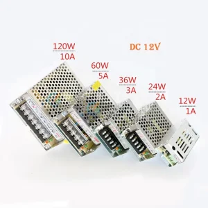 AC 110V/220V to DC 5V/12V/24V/36V/48V Switching Power Supply, 1A-80A, for LED Strip Lights