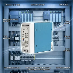 AC 110V-220V to DC SMPS 20W DIN Rail Slim Switching Power Supply 24V 1A Single Output 301-400W