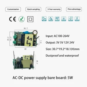 AC DC 220V 3.3V 5W Buck Converter Power Supply Board AC DC Switching PCB for Board Mount 220V 3.3V 3W Step Down Converter