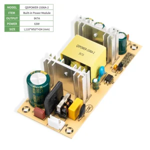 AC DC 9V 7A High Efficiency Switching Power Supply Open Frame PCBA Board Single Output 63W Customizable for Industrial LED CCTV