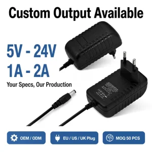 AC DC Power Adapter 5V 6V 9V 12V 18V 24V 1A 2A Custom Output 100 240V Switching Power Supply OEM