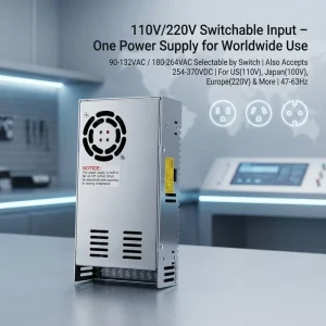 AC DC Single Output SMPS Switching Power Supply S-350 24V 14.6A 350W CE RoHS LED Lighting Driver 83% Efficiency Aluminum