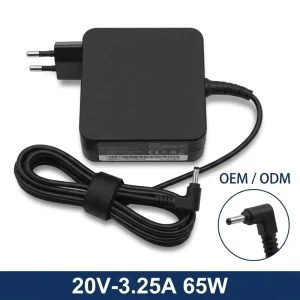 ADLX65NDC3A ADLX65NLC3A 65W 20V 3.25A Power Supply Adapter Laptop Charger 4.0*1.7mm Right-Angle PC Fireproof