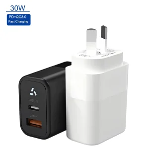 AU Plug SAA Certified 30W GaN PD Fast Charger 5V 3A Mini Travel Wall Adapter for Laptop Mobile Camera