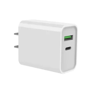AU UK EU US Plug USB Wall Charger 2 Ports QC 3.0 Type C PD 20W Dual Port USB Fast Wall Charger for Mobile Device Charging