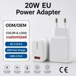 Adapter Charger Phone 20w USB A QC Fast Charging Wall Charger Multi protection Power Adapter Charger for Phones