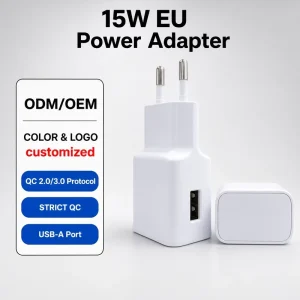 Adaptive EU Plug 15W Fast USB Wall Charger Smart Phones QC Mobile Phone Power Adapters Travel Desktop Hub Power Adapter
