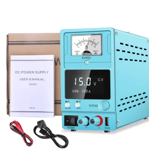 Adjustable 15V 3A Linear DC Power Supply Analog Digital Display Large Transformer for Phone Repair Lab Source 45W Output 220V