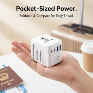 All-in-One Universal Charger with Built-In Voltage Converter Type-C Plug 45W PD Travel Adapter for UK US EU AU