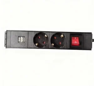 Aluminum Alloy 10” 1U 2-Way Power Distribution Units with On/Off Switch and USB Socket for Data Center Cabinets