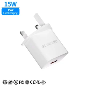 Android Single USB Port 5V 3A QC3.0 15W Phone Charger Adapter