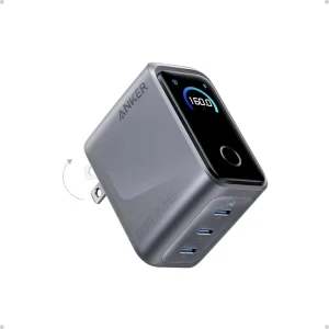 Anker Prime Charger 160W 3 Port Compact GaN USB C Charger Block Smart Display and Touch Control up to 140W Single Port Charging