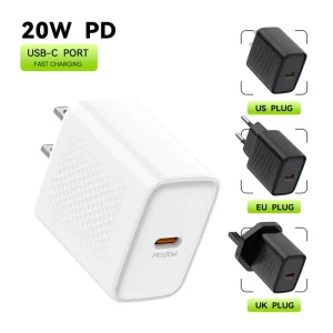 Autendo Portable PD 20W Fast Charging USB C Electric Wall Charger Fire-retardant Design for Laptop Smart Watch Camera US