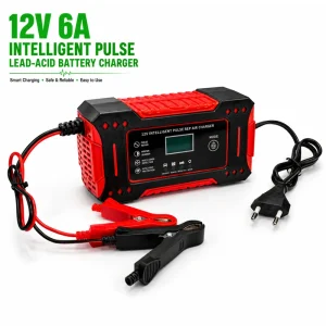 Automatic 12V 6A Lead Acid Battery Charger Intelligent Pulse Repair Maintenance Device for Car Truck Motorcycle Accessories