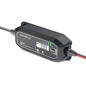 Automatic 12V Battery Charger Maintainer Compatible with Car and Motorcycle Lead Acid LiFePO4 Batteries