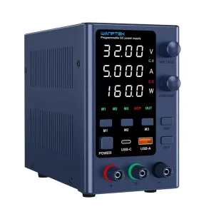 BENCH DC ADJUSTABLE POWER SUPPLY 32V 5A DC POWER LAB SCHOOLS TEST MEASURE CHARGING DESIGN ELECTROPLATE EPS3205