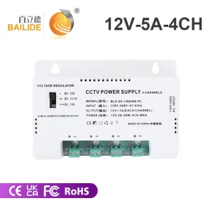 BLD-12V-5A-60W Waterproof Plastic Shell Power Supply with Voltage Adjustment Switch Single Channel Output