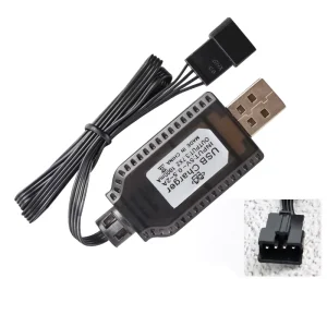 BMAX USB Fast Charger with LED Indicator 7.4V 2S 1000mA Charging Cable 53.5cm 10W for Separate Charging Protective Lithium Battery