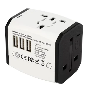 BS8546 5V4A 3 USB 3.0 6A Universal European Travel Adapter Socket Power Adaptor Plug All in One CE FCC Approved for 150+ Countries