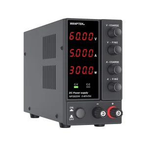 Bench DC Adjustable Power Supply, DC Power Source, 60V 5A, Repair, Lab, Design, School, Electroplate, Charging, NPS605W