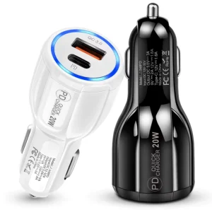 Best Seller PD Type C Adapter Dual Port Portable USB Car Charger QC3.0 Fast Charging Station for iPhone