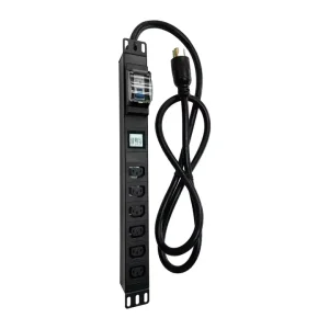 Black 220v 230v 240v Rack 30A 6Ports C19 PDU Distribution Units for Horizontal and Vertical Installation