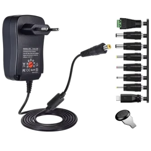 Black 30W Universal AC/DC Adapter Multi-Voltage Regulated Switching EU US Power Charger for iPad Computer