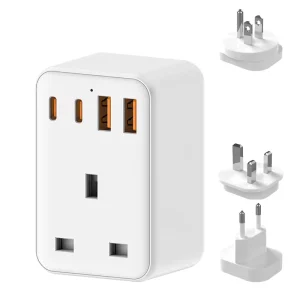 British Standard Travel Adapter Converter for UK/AU/US Plugs to Multi-Country Sockets, No Output Power