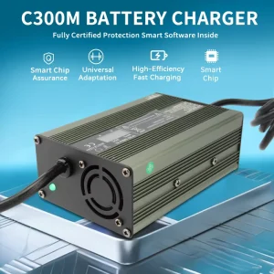 C300M LiFePO4 Smart Lithium Battery Charger 48V 60V 72V 5A 15A for Electric Car Scooter E-Bike