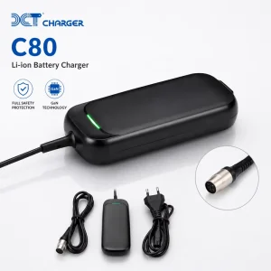 C80 Lithium Battery Charger for Electric Unicycle Scooter Fanless Cooling 2-Color LED Indicator