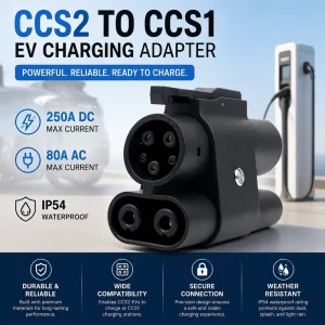 CCS2 to CCS1 to DC EV Charger Adapter Different Charger and Plug Solution Waterproof EV Charger Connector