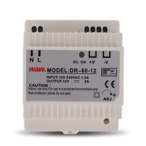 CCTV Camera 110V/220V AC/DC DIN Rail Switching DC Power Supply 12V 60W 5A 50/60Hz Single Output DR-60-12 CE ROHS