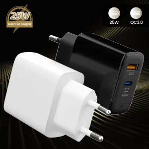 CE Certificate PPS 30W PD QC3.0 Phone Fast Charger USB Type C Dual Port Power Supply Adapter EU UK AU US Plug Travel Charger