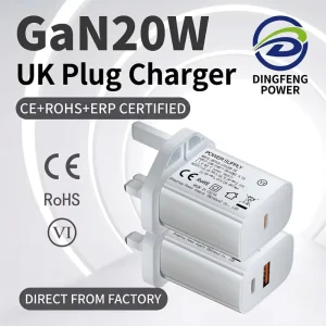 CE Certified GaN Type C PD 20W Phone Charger Tablet Power Adapter Compatible with Devices and Supports Fast Charging