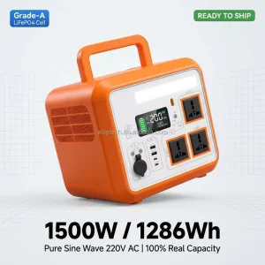 CE Factory Lithium Iron 1500W Small Silent Outdoor Portable Backup Power Solar Generator Camping Power Station