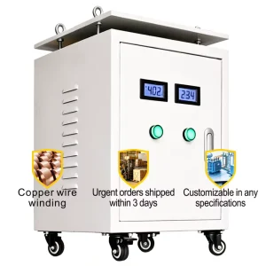 CE ISO for Three Phase Transformer with Protective Cover 10kVA 380V to 220V Customizable Parameters Supported