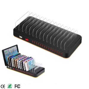 CE ROHS 100W 180W 15 USB Ports Smart IC Charging Station Multi Device Fast Charger Dock with 1.2M Cable