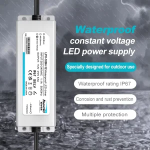 CE ROHS Certified IP67 Waterproof LPV-100H LED Driver, 12V 8.5A 1.1A Industrial Switching Power Supply with 24V Output