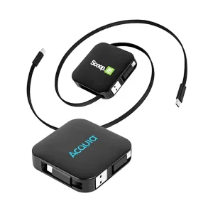 CE RoHS REACH Universal Portable 4 In 1 60W PD Type C to Type C USB Multi Retractable Data Charging Cable