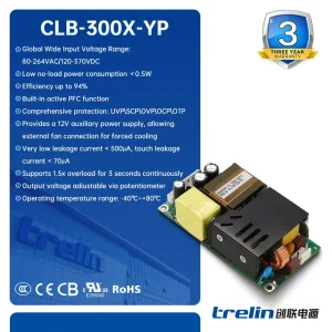 CLB-300B 300W 12V 15V 18V AC DC Open Frame SMPS Low Touch Leakage <70uA PSU for BF Applications Smart Home Instruments RoHS