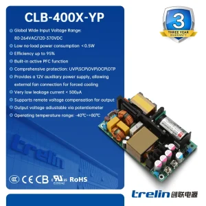 CLB 400C 400W 24V SMPS 95% Efficiency 40 To +80C Wide Temp Range Open Frame Power Supply PSU For Harsh Environment Base Station