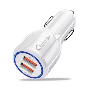 Car-081 3.0 Car Charger for Mobile Phone Dual USB Car Charger QC 3.0 Fast Charging Adapter Mini USB Dual Car Charger