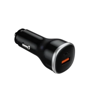 Car Charger 51W PD 3.0 QC3.0 Fast Charging Power Supply Adapter with 2 USB Ports for Laptop & Mobile Phone