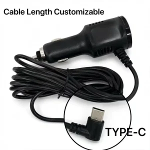 Car Charger Adapter with 11.5ft Cable Dual Charging for Dash Cam Phone 12V 24V to 5V Car Cigarette Lighter Extension Cable