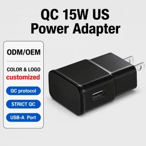 Cell Phone Charger 15W USB-A QC US Power Adapter with Multiple Protection, Manufacturer